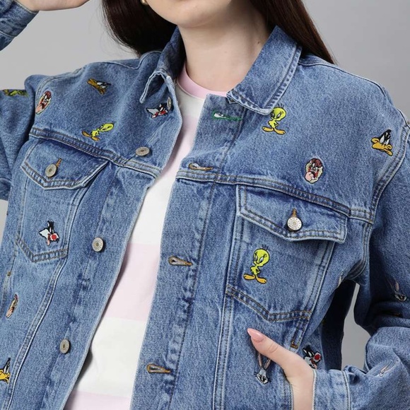 Looney Tunes X Tommy Jeans Denim Jacket Women's Size Small NTW - Picture 1 of 7